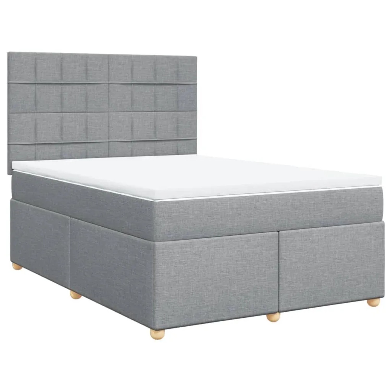 vidaXL Boxspringbett mit Matratze Hellgrau 140x200 cm Stoff 3291303 günstig online kaufen