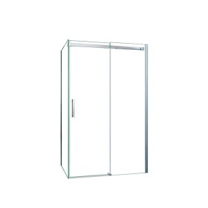 Duschparadies Duschkabine Eckdusche 120x80cm Höhe 195cm Schiebetür x Seitenwand 6mm Sicherheitsglas Dusche Duschabtrennung Hochglanz Verchromt