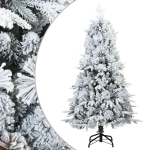 vidaXL Künstlicher Scharnier-Weihnachtsbaum Shneebedeckt Weiß 150 cm 42019307
