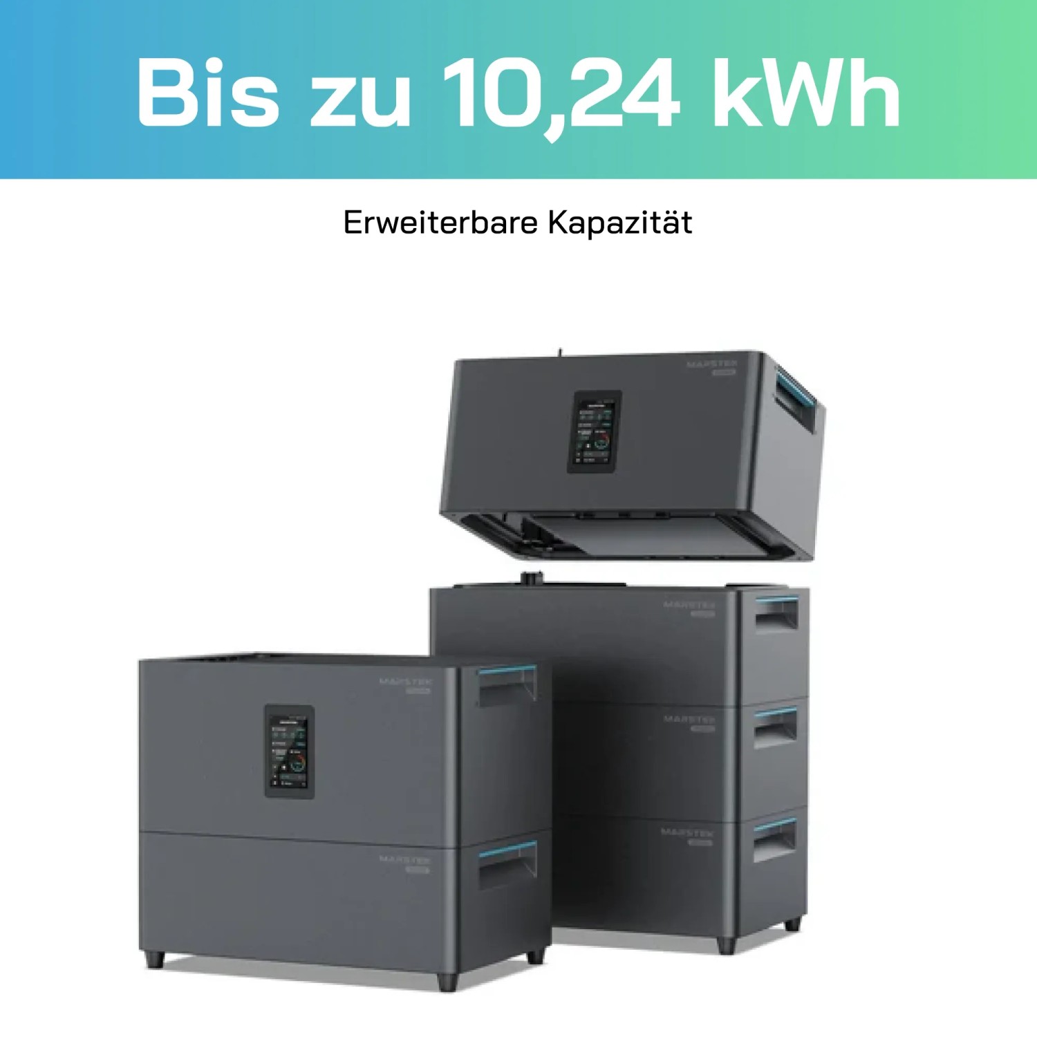 SUNNIVA Balkonkraftwerk mit Solarspeicher (5,12 kWh) und Wechselrichter. Erweiterbare Kapazität.