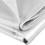 Detailansicht der hellgrauen WOLTU PVC Abdeckplane (3x5 m), robust und wasserdicht.