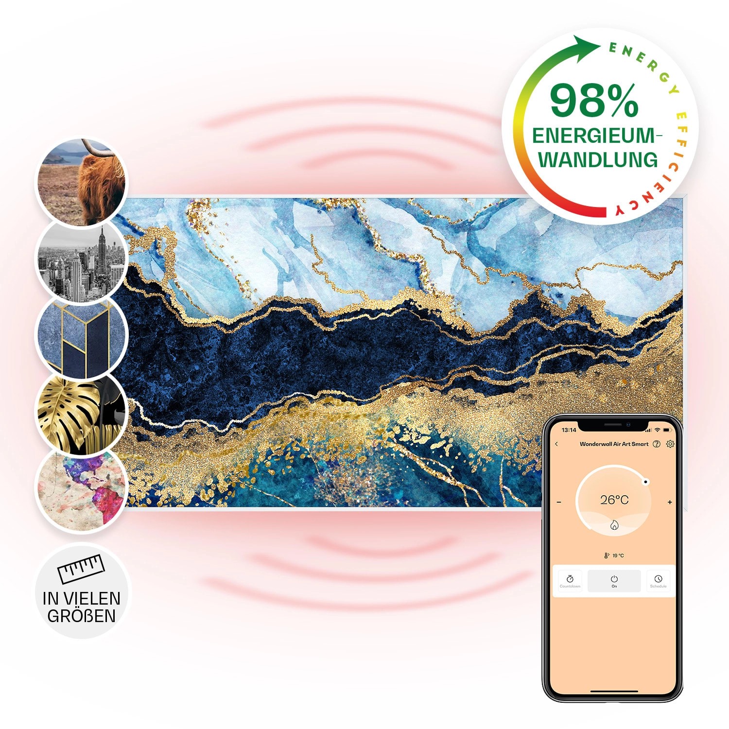 Klarstein Wonderwall Air Art Smart Infrarotheizung Wandinstallation App-Ste günstig online kaufen