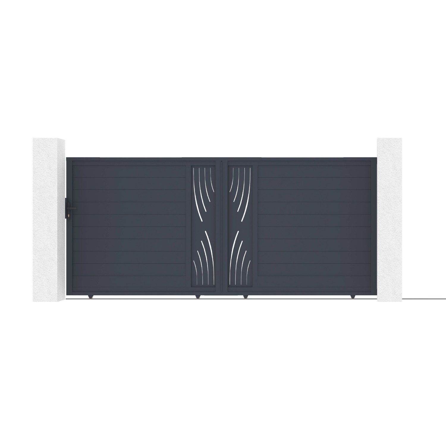 Casanoov Schiebetor 4M Veleta H 180Cm & 2 Pfosten H 190Cm Aluminium Grau günstig online kaufen