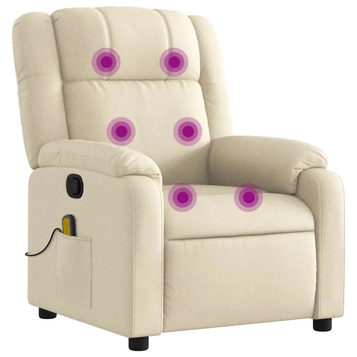 vidaXL Massage-Relaxsessel Cremefarbener Stoff 3206209 günstig online kaufen