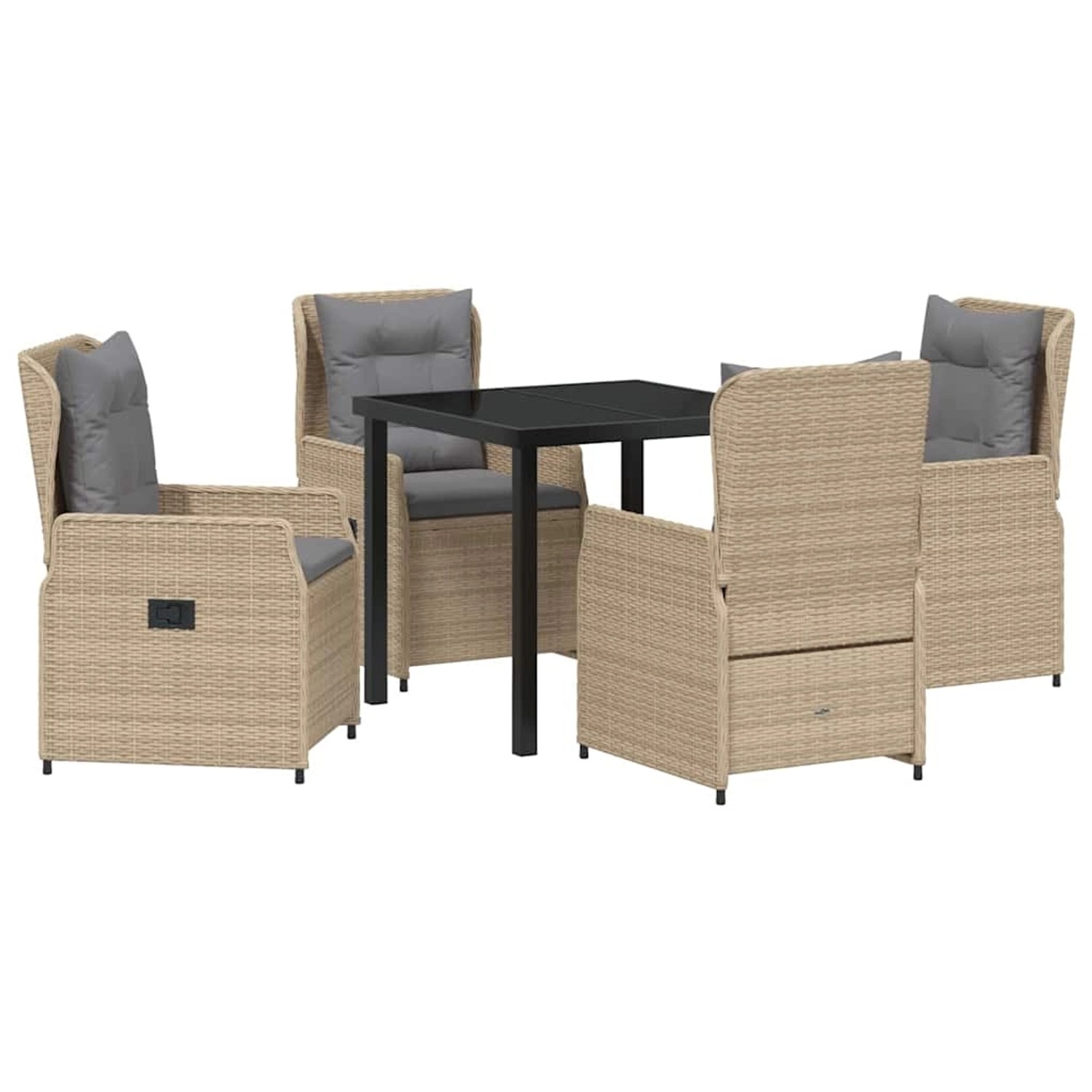 vidaXL Garten Essgruppe 5-Tlg Beige Poly Rattan 3380961 günstig online kaufen