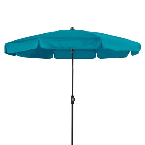 Doppler Balkonschirm Sunline, Ø 150 cm, Petrol, mit Schieber zum einfachen Öffnen und Schließen.