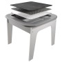 Juskys Kindersitzgruppe Milou Grau: Kindertisch mit 2 wechselbaren Platten (Tafel, Whiteboard)