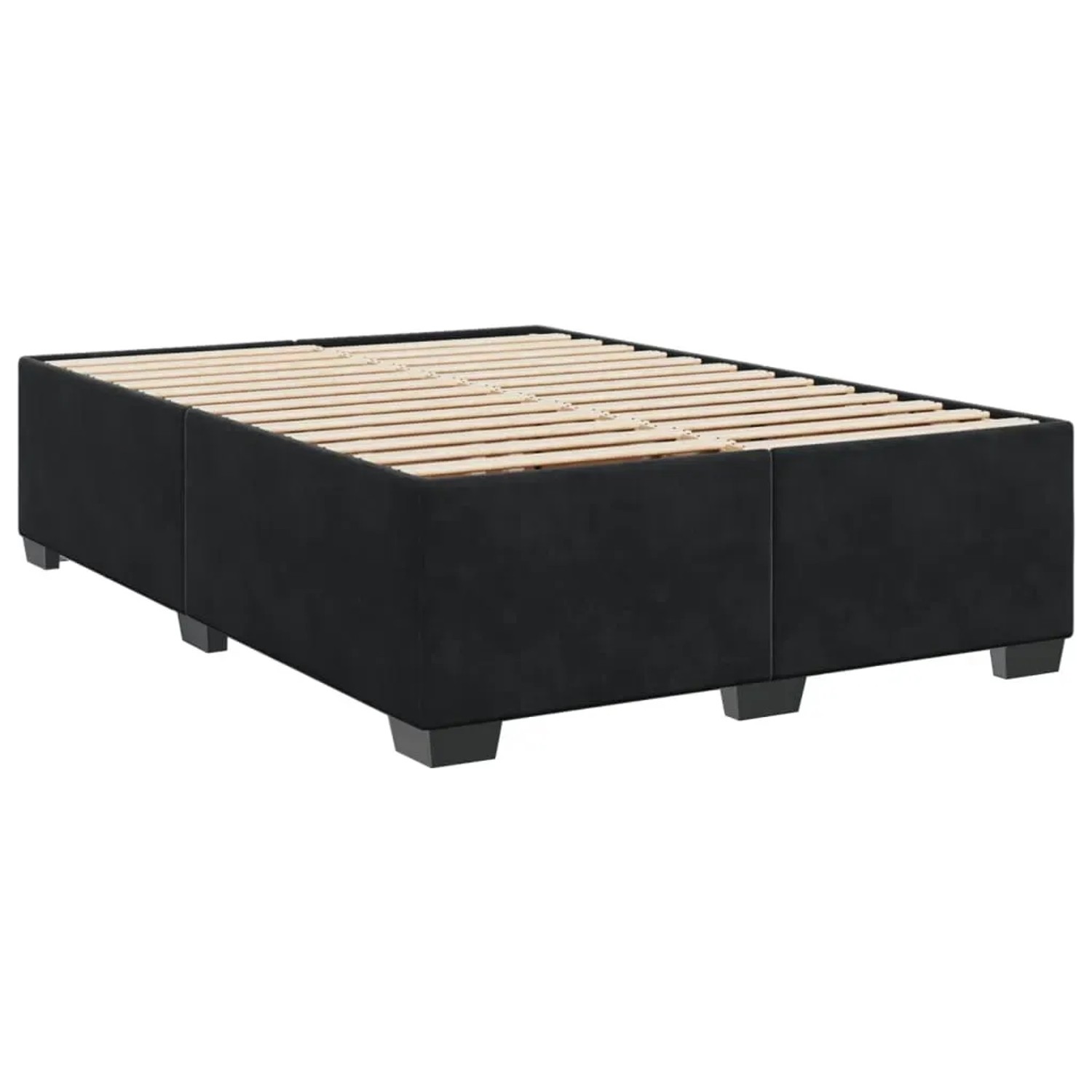 Schwarzes vidaXL Boxspringbett 140x190 cm mit Lattenrost, Samtbezug. Bett für Schlafzimmer.