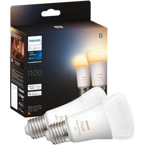 2er-Pack Philips Hue E27 LED-Lampen White Ambiance, 1100 lm. Smarte Beleuchtung für Ihr Zuhause.