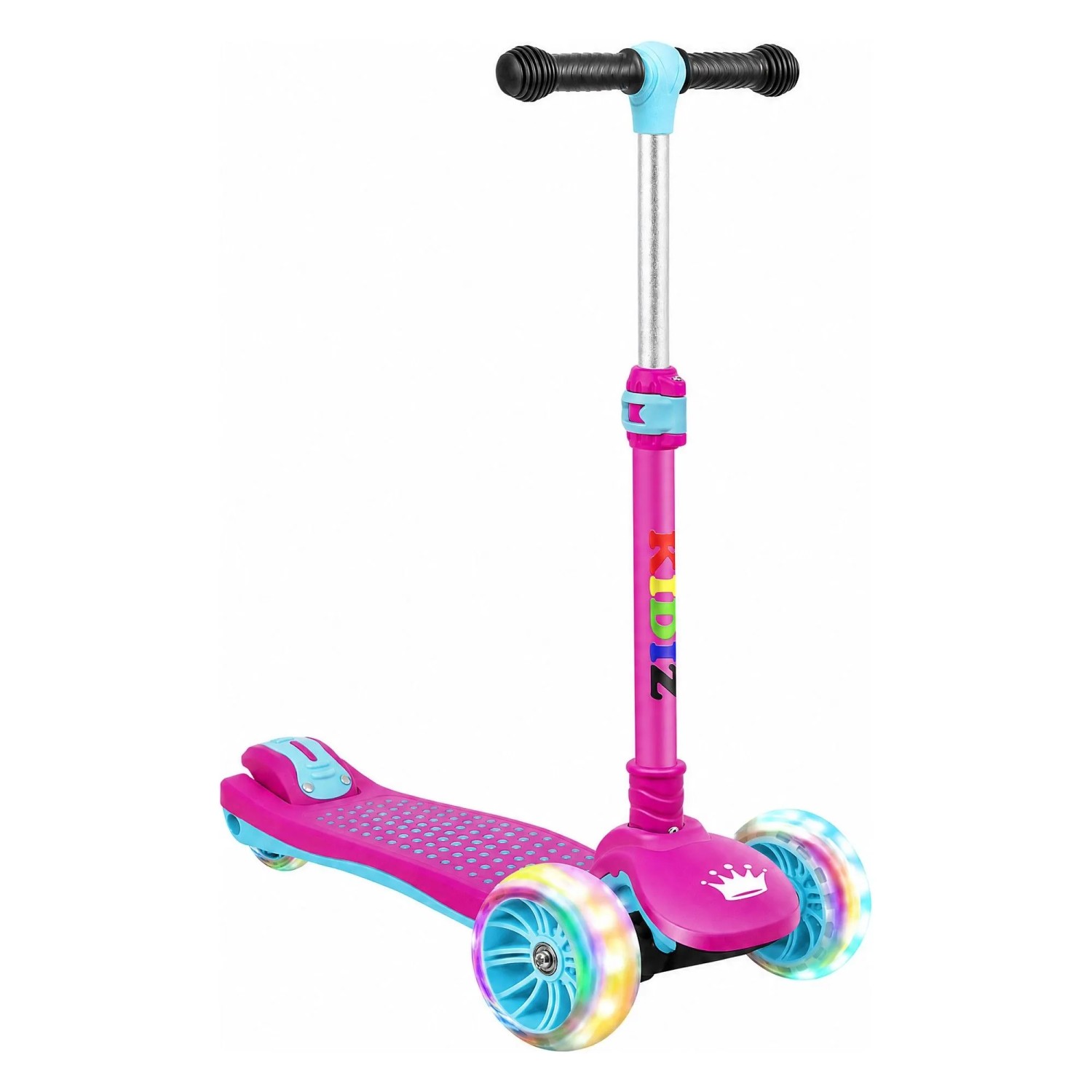 KIDIZ Dreiradscooter X-Pro2 Faltbar PU LED Räder Höhenverstellbar Pink