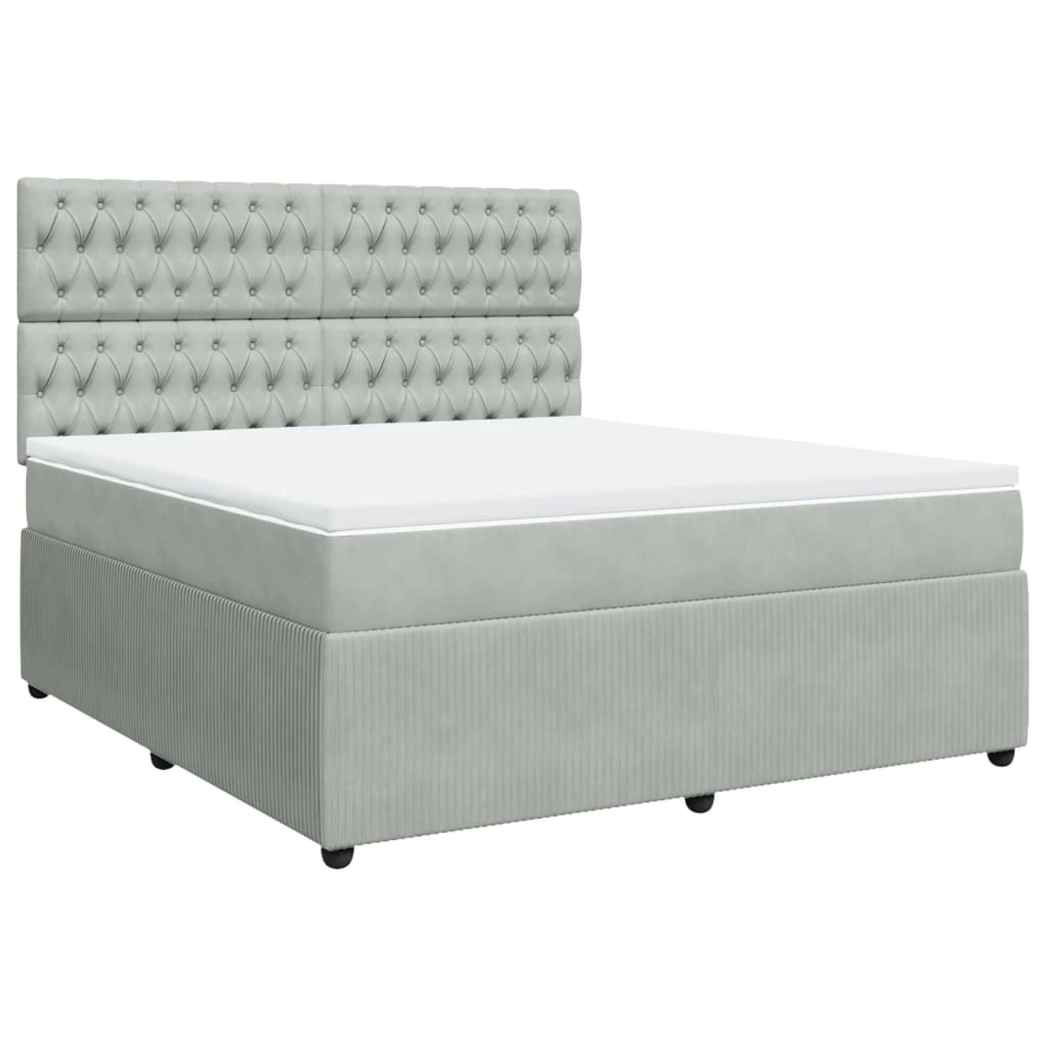 vidaXL Boxspringbett mit Matratze Hellgrau 180x200 cm Samt2099990 günstig online kaufen