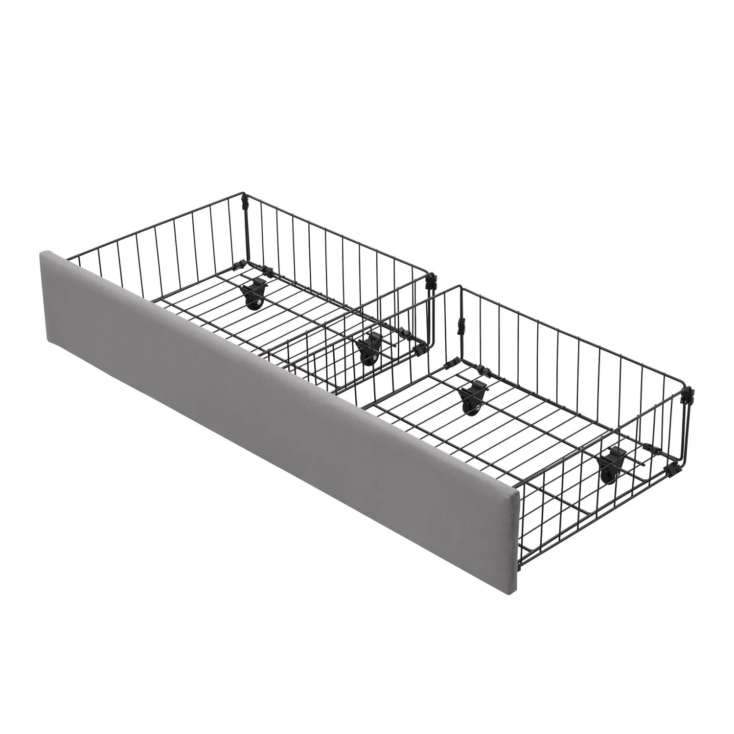 KOMHTOM Hydraulisch Gepolstertes Doppelbett 140 x 190 Cm Mit Lattenrost  2 Schubladen Und Kopfteil  Stauraumbett  Samt  Grau