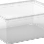 Transparente Aufbewahrungsbox C M mit Deckel, ideal zur Lagerung und Organisation von Gegenständen.