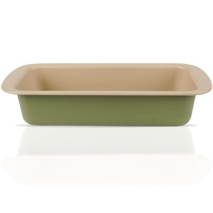 Bestlivings Kastenform, 25 cm, Stahl mit Carnauba-Wachs-Beschichtung, grün/beige.
