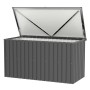 Geöffnete, anthrazitfarbene Tepro Universalbox Store X-Large aus Metall, 184,3x93,8x90 cm.