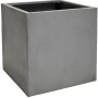 Grauer Vivanno Pflanzkübel Block in Betonoptik, 50x50x50 cm, ideal für Garten und Terrasse.