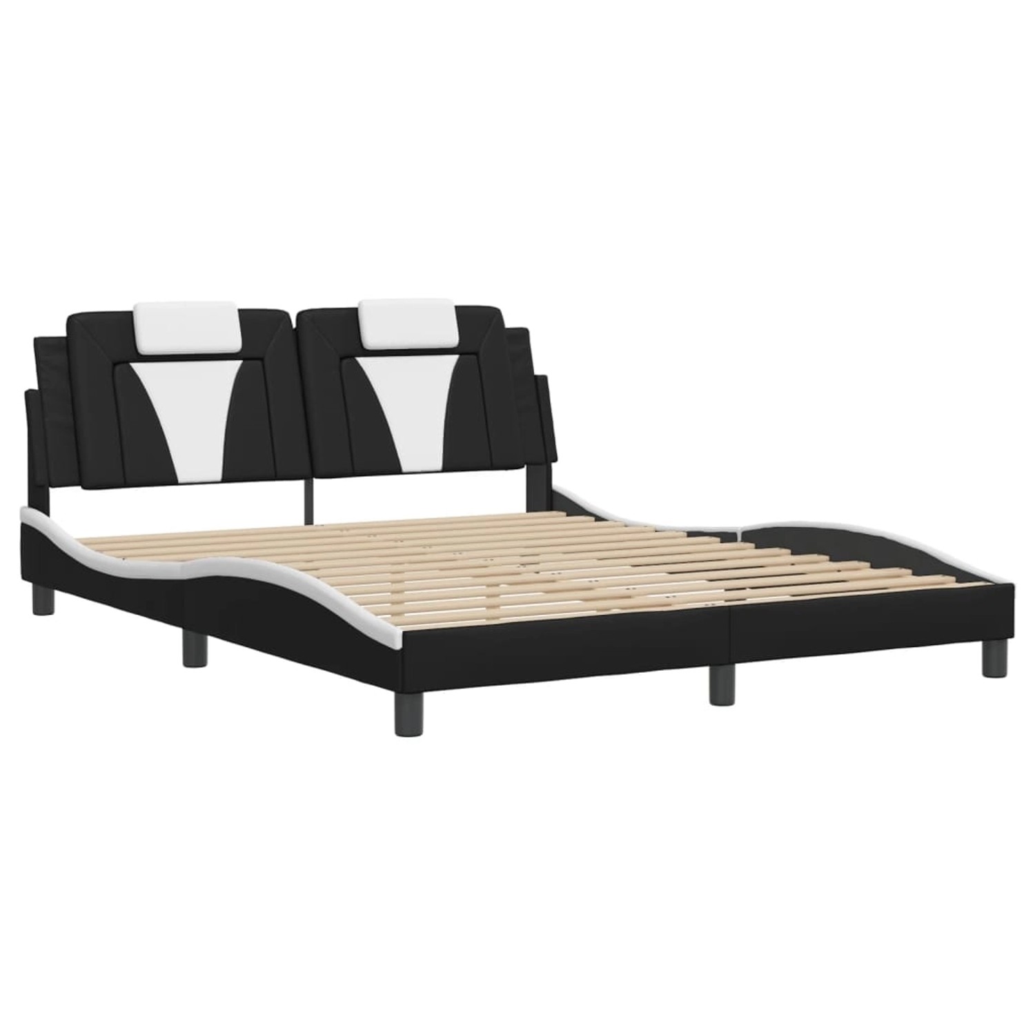 vidaXL Bettgestell Viana mit LED ohne Matratze Schwarz und Weiß 160x200 cm günstig online kaufen
