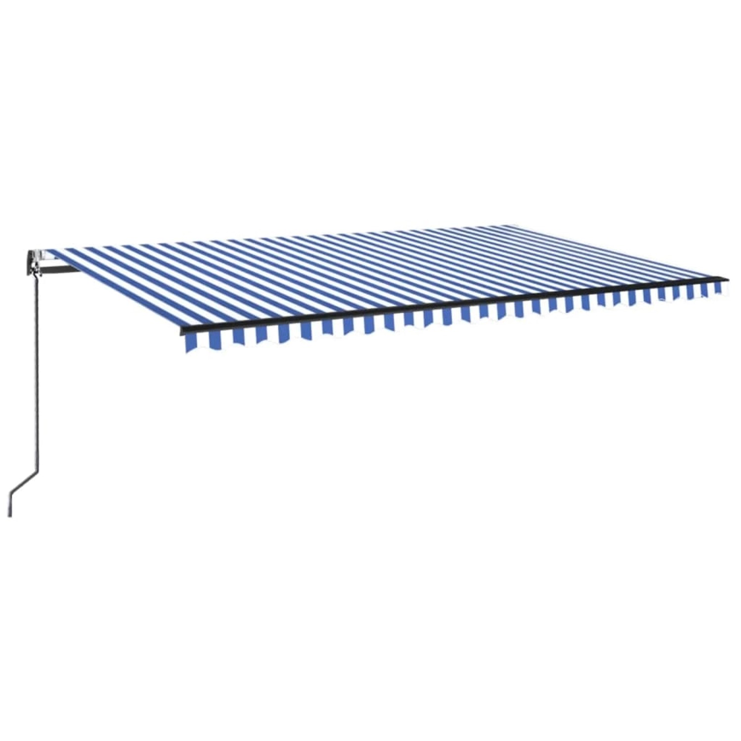 furnicato Markise Automatisch Einziehbar 500x350 cm Blau und Weiß günstig online kaufen