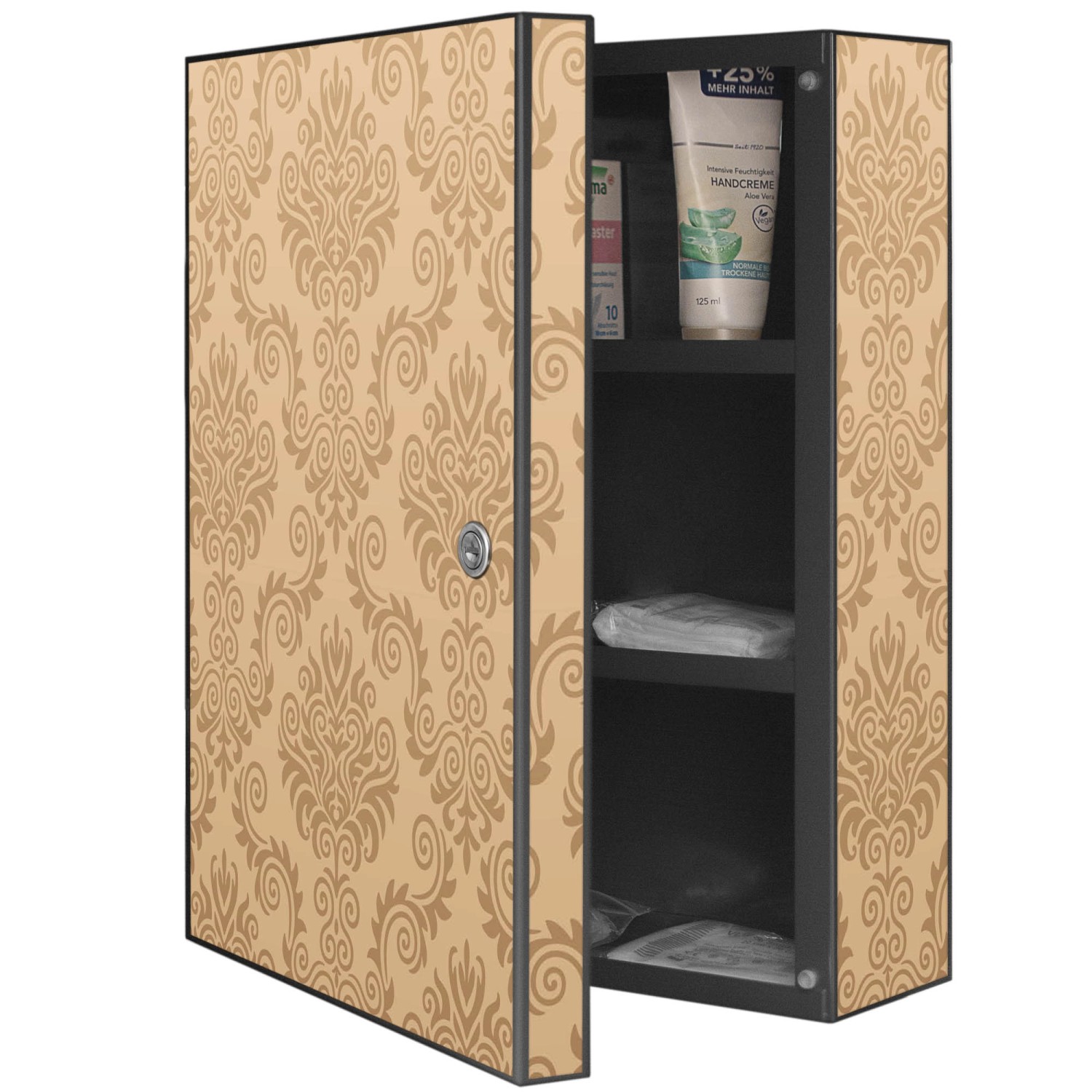 Banjado XXL Medizinschrank Abschliessbar 35x46x15cm Arzneischrank Anthrazit günstig online kaufen