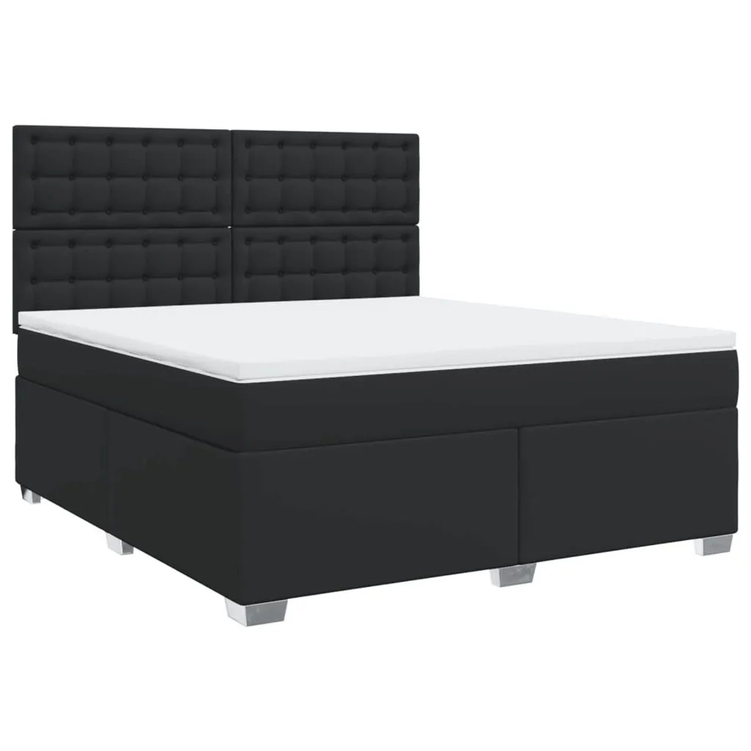 vidaXL Boxspringbett mit Matratze Schwarz 180x200 cm Kunstleder 3293032 günstig online kaufen
