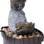 Dobar Zimmerbrunnen Buddha mit Lotusblüte in Steinoptik und Deko-Steinen.