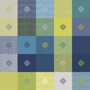 d-c-fix Tischdecke Victor Blau, rund, mit blau-grünem Karomuster.