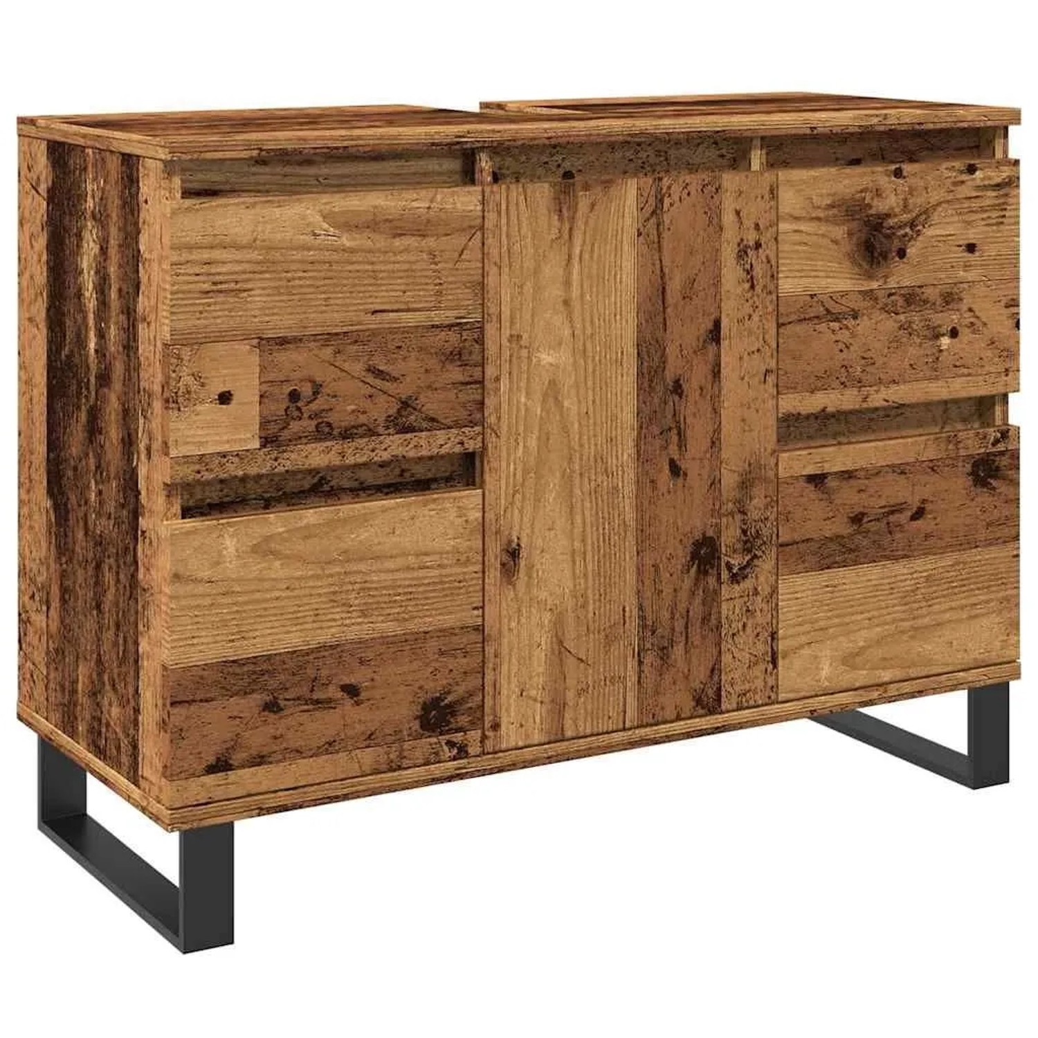vidaXL Waschbeckenunterschrank Altholz-Optik 80x33x60 cm Holzwerkstoff 857238