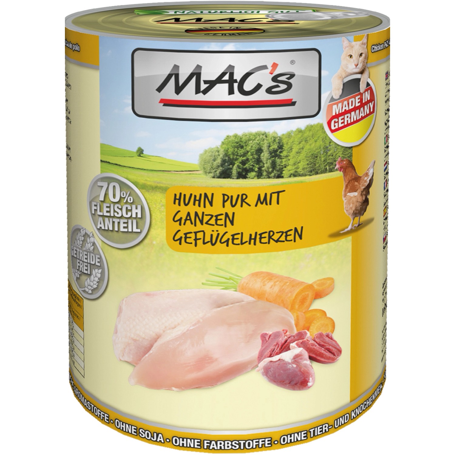Mac's Katzen-Nassfutter Huhn Pur mit Gelfügelherzen 400 g