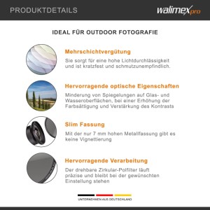 Walimex Pro Polfilter Zirkular 67Mm Polarisationsfilter Schutzhülle Cpl Filter