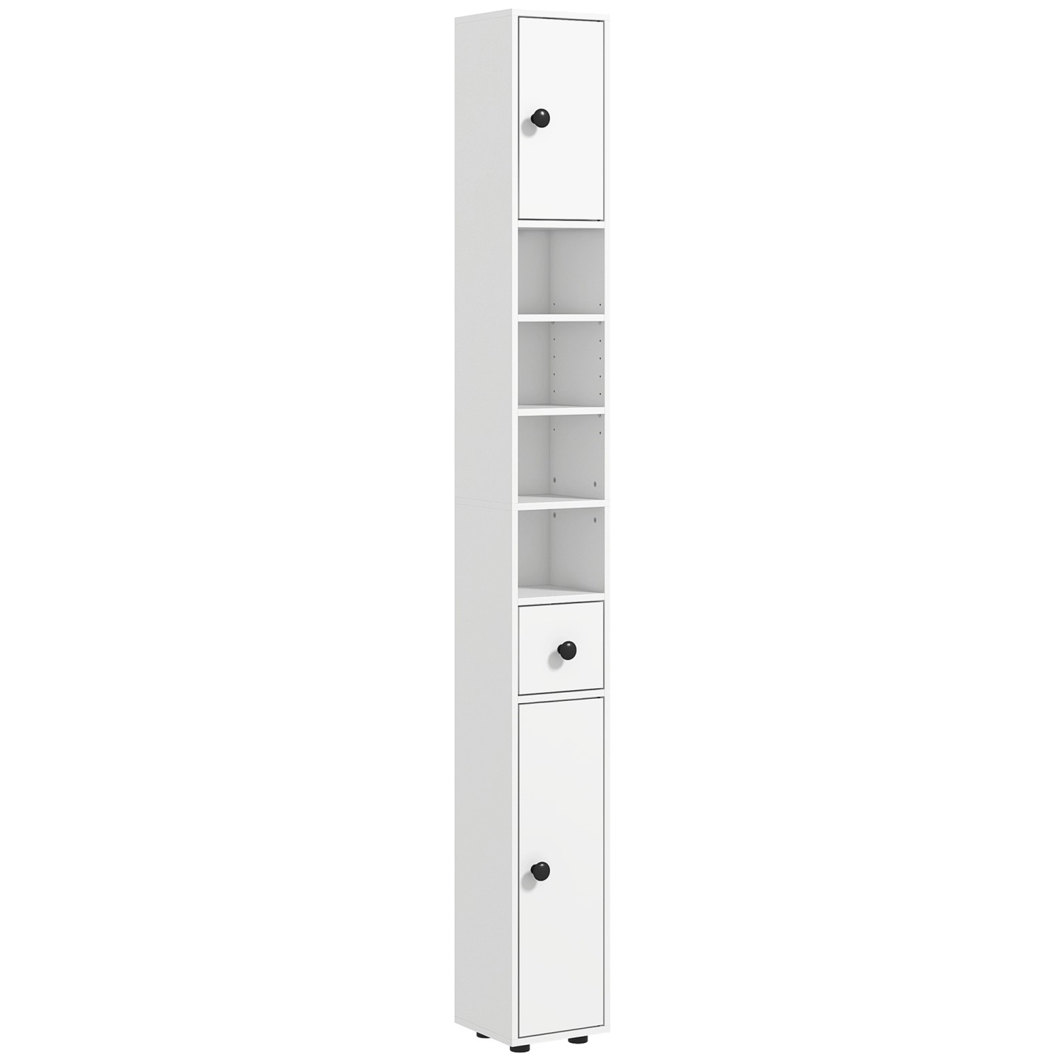 kleankin Badezimmerschrank Spanplatte 20L x 20B x 180H cm Weiß günstig online kaufen