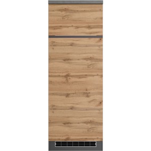 Held Möbel Umbauschrank Turin für Kühl-/Gefrierkombi, 60 cm, Wotaneiche/Graphit