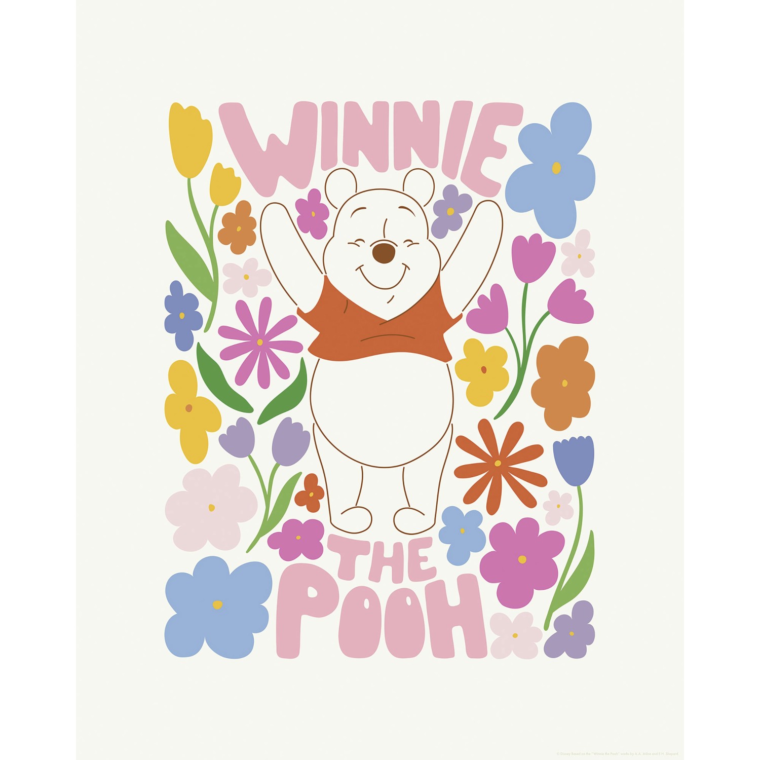 Komar Wandbild Disney Winnie the Pooh Happy Botanical 40 cm x 50 cm Bunt günstig online kaufen