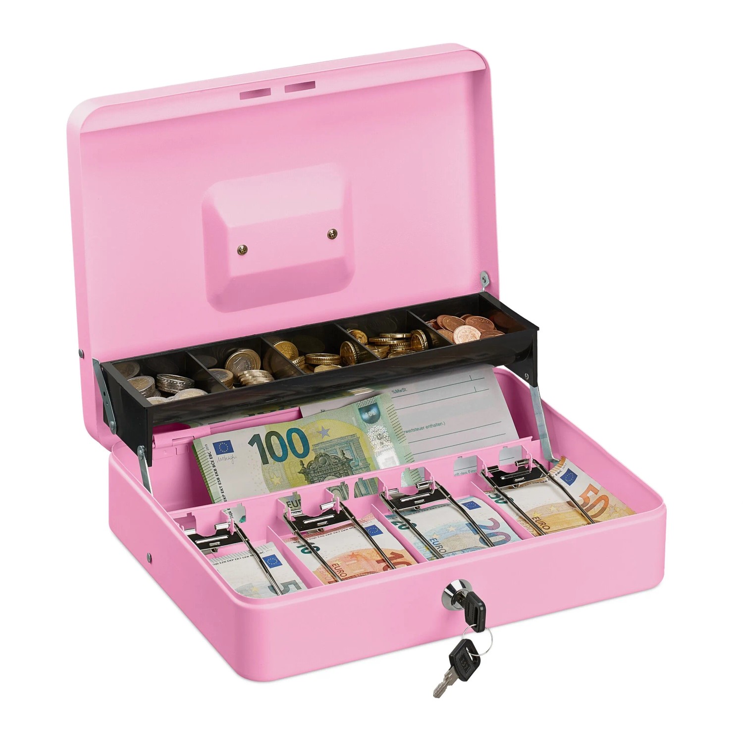 Relaxdays Geldkassette Eisen Pink Abschließbar 8, 5 Cm X 30, 5 Cm X 24, 5 Cm 1, 8 Kg