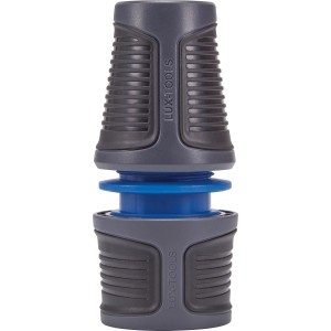 LUX Schlauchverbinder mit Wasserstopp für 13-15mm Schläuche, aus Kunststoff.
