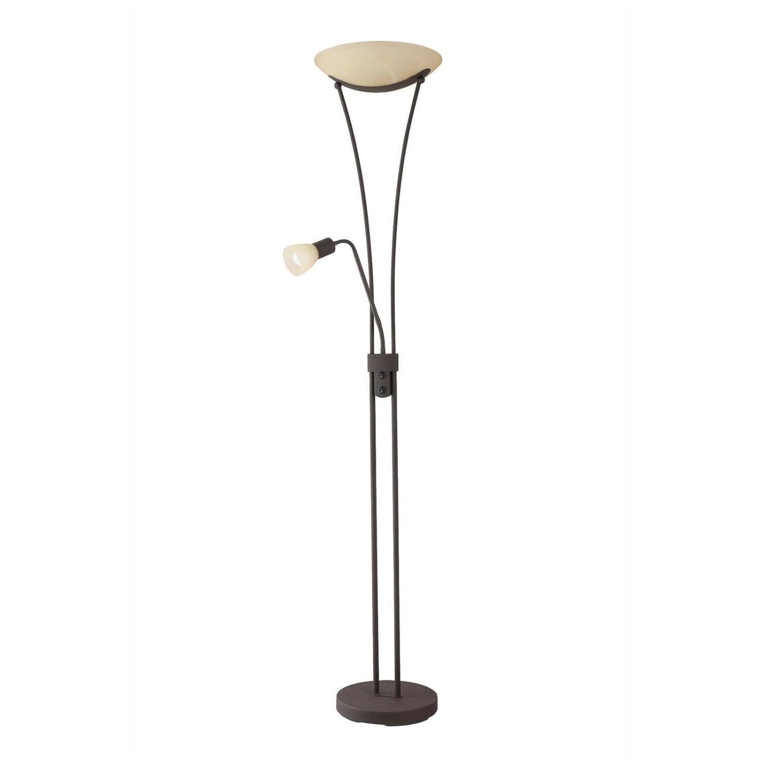 Lindby Stehlampe Felicia 9621271 Landhaus Vintage Rustikal in Braun aus Metall 3-flammig E27 Wohnzimmerleuchte