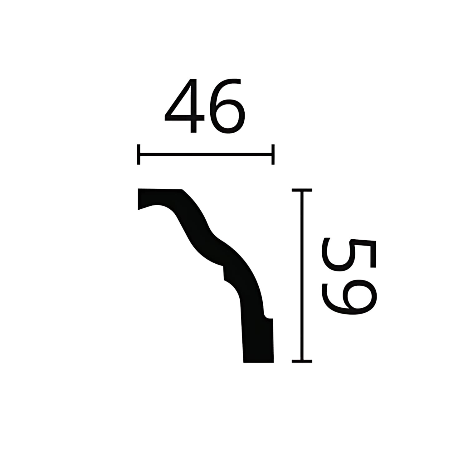 Detailzeichnung NMC Z18-Box ARSTYL Eckleiste, Maße 59x46mm, für Paneel-Zubehör.