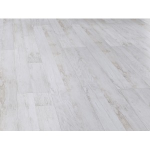 Laminatmuster Comfort Historic Pine: Musterstück des hellen Laminatbodens mit Holzoptik.