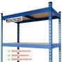 Blaues KARAT Schwerlastregal Rhino mit 5 Böden, ideal für Garage, Keller oder Werkstatt. Tragkraft bis 1050 kg.