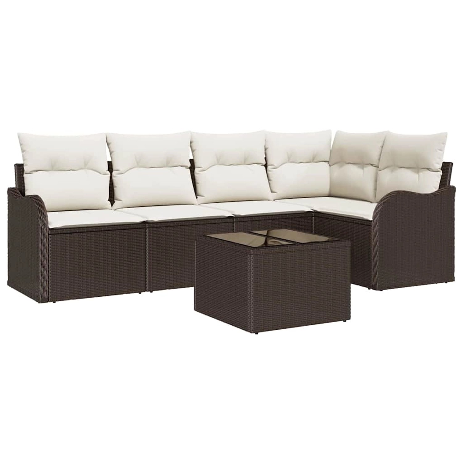 vidaXL Garten-Sofa-Set mit Kissen mit Speicher 6-Tlg Grau Poly Rattan 33543 günstig online kaufen