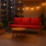 Rotes Setgarden Mix Bench Kissen auf Gartenbank für 2-Sitzer, Outdoor Kissen für Terrasse.