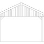 Technische Zeichnung: Satteldach-Carport Wallgau 430x600 cm mit Maßangaben.