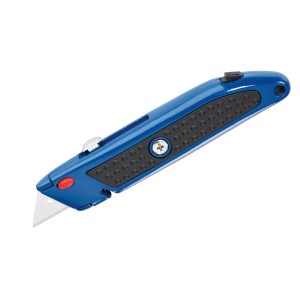 Blaues LUX Universalmesser Classic mit Trapezklinge für Bastelarbeiten.