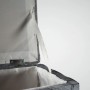 Kobolo Wäschekorb halbrunder Wäschesammler grau aus Nylon mit offenem, gepolstertem Deckel und Textilfutter.