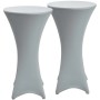 Beautissu Stella Stehtischhusse Ø 80cm Silber 2tlg