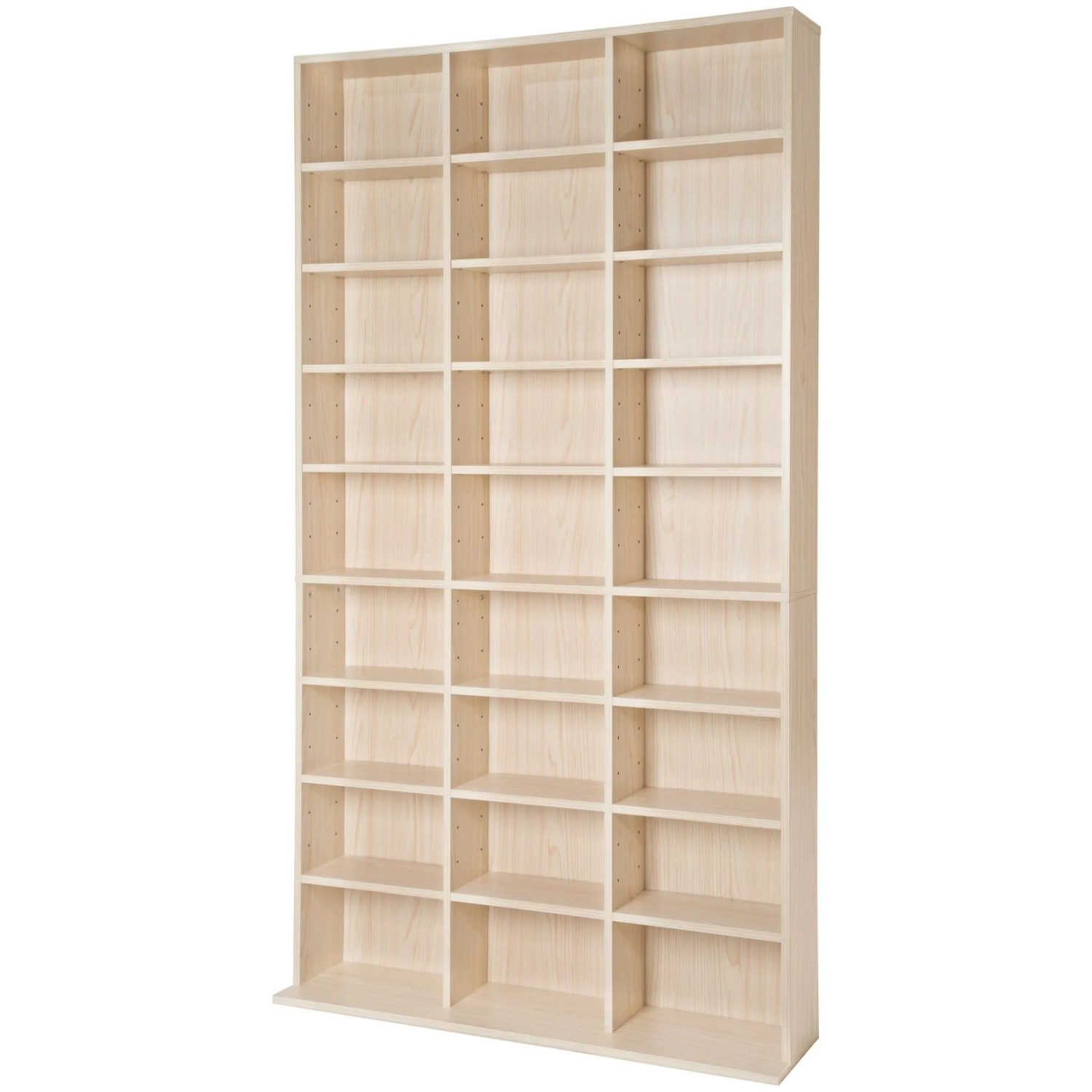 Tectake Cd Dvd Regal Christel In Holzoptik 27 Fächer  102 x 23 50 x 180 cm Buche