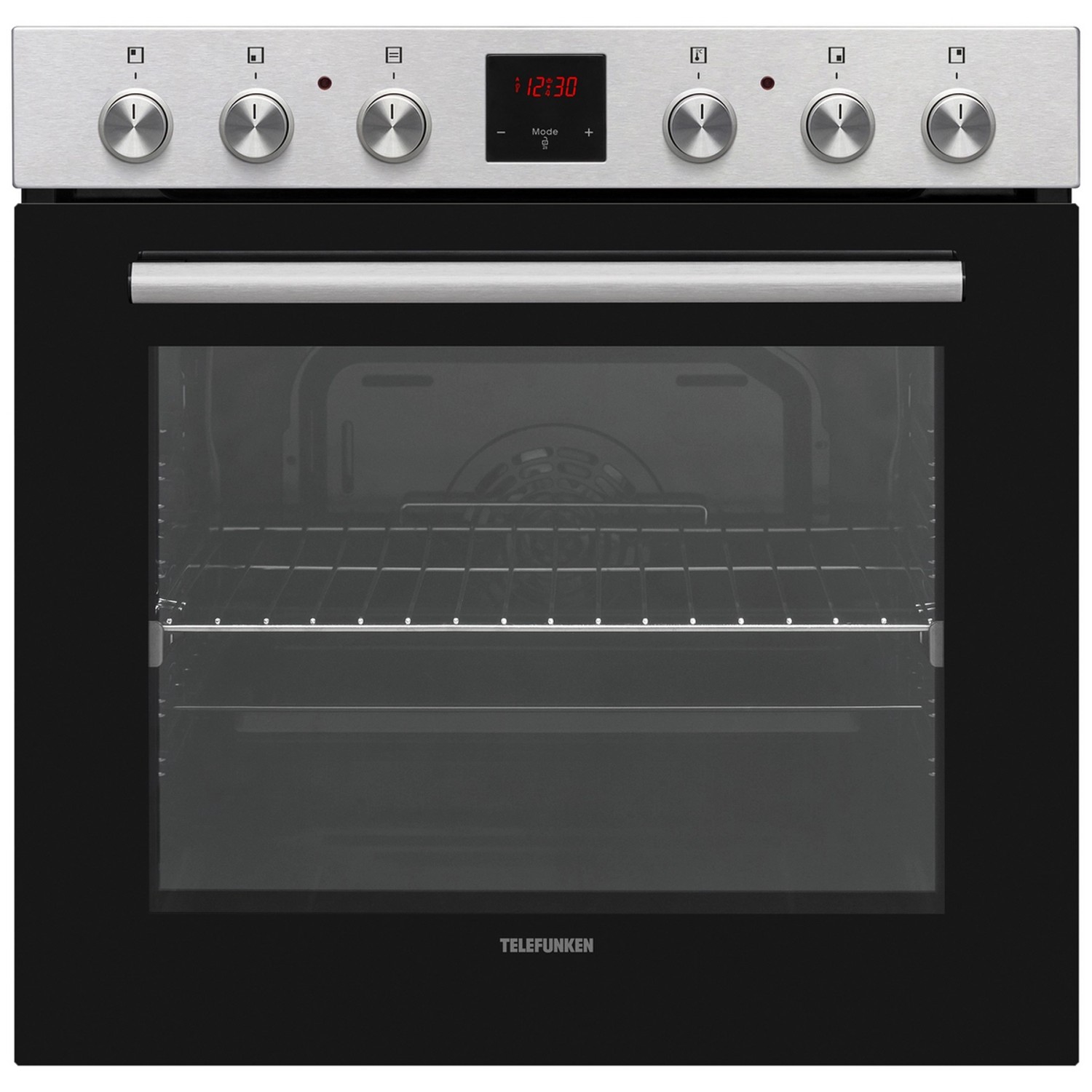 Telefunken Einbauherd-Set mit Glaskeramik-Kochfeld und Teleskopauszug, 78 Liter Garraum.