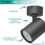 Schwarzer, dimmbarer Oktaplex Bora LED Deckenstrahler mit GU10 Leuchtmittel, schwenkbar.