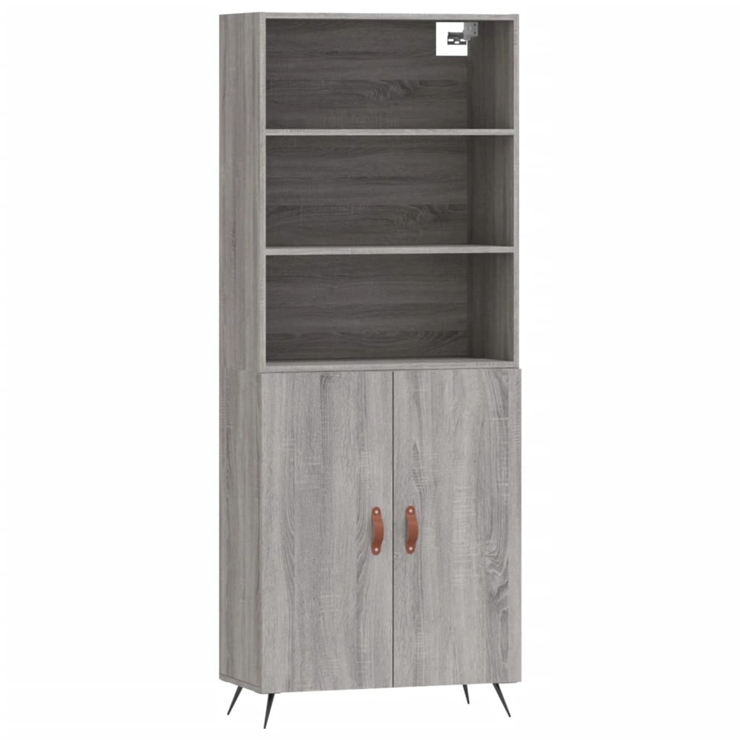 vidaXL Highboard Grau Sonoma 69,5x34x180 cm Holzwerkstoff 3189227 günstig online kaufen
