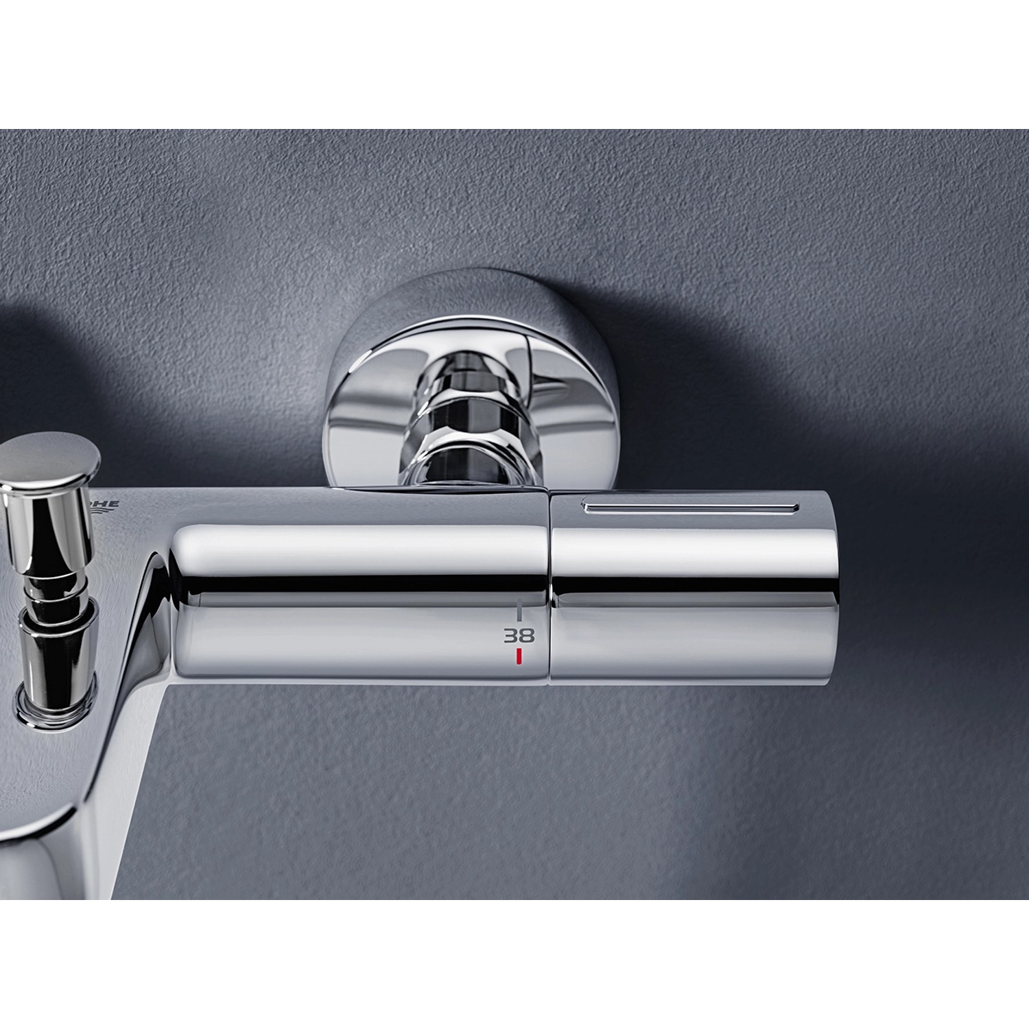 Grohe QuickFix Precision Get Thermostat-Wannenbatterie DN 15 in Chrom, Wandmontage.