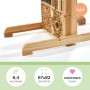 Kobolo Insektenhotel mit stabilem Holzstand, gefüllt mit Bambusröhren und Holzspänen. Ideal für Bienen und Nützlinge im Garten.